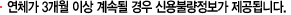 연체가 3개월 이상 계속될 경우 신용불량정보가 제공됩니다.